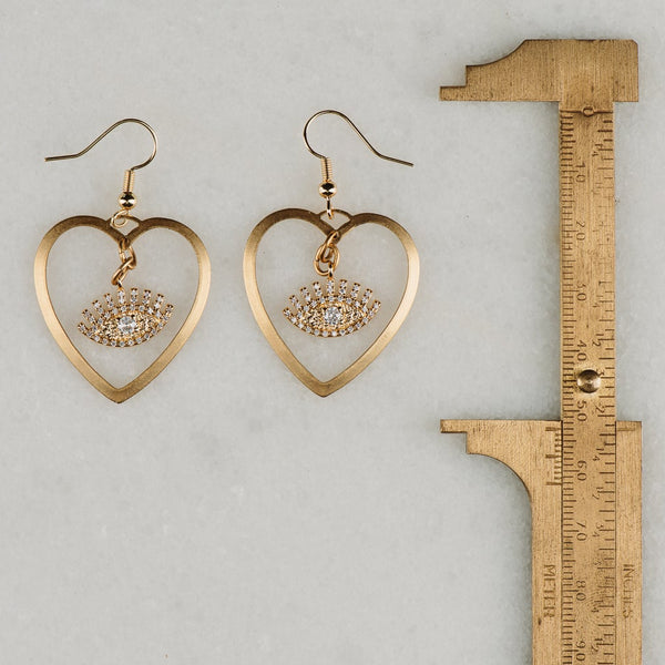 Heart Earrings | Eye Jewellery | Vintage Jewellery | Handmade in Australia