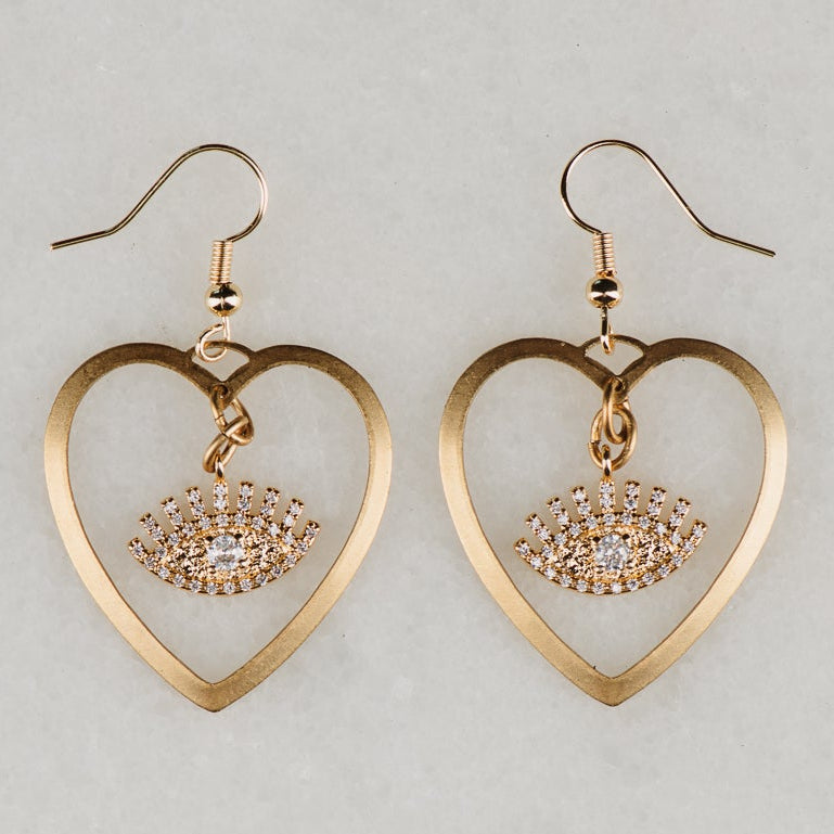 Heart Earrings | Eye Jewellery | Vintage Jewellery | Handmade in Australia