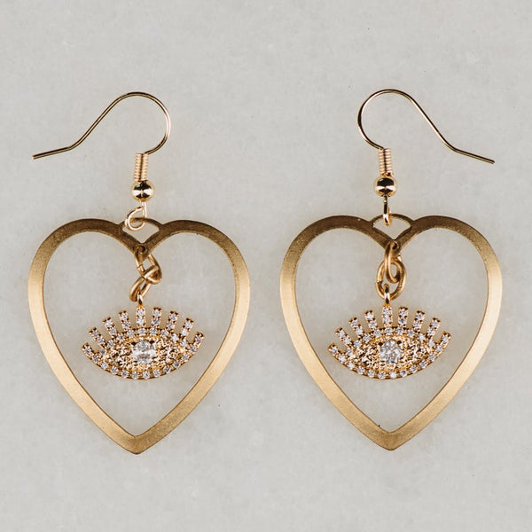 Heart Earrings | Eye Jewellery | Vintage Jewellery | Handmade in Australia