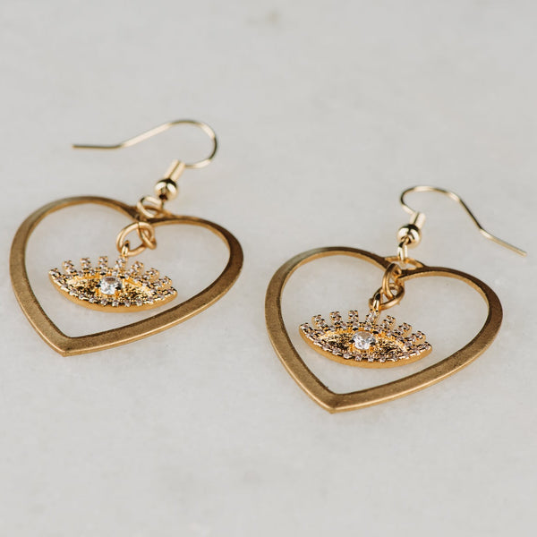 Heart Earrings | Eye Jewellery | Vintage Jewellery | Handmade in Australia