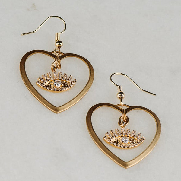 Heart Earrings | Eye Jewellery | Vintage Jewellery | Handmade in Australia