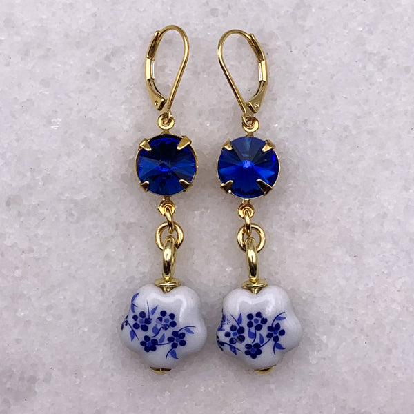 Hand-Painted Porcelain | Cherry Blossom Earrings | Handmade in Australia 