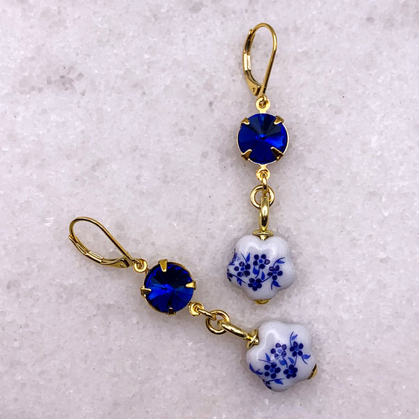 Hand-Painted Porcelain | Cherry Blossom Earrings | Handmade in Australia 