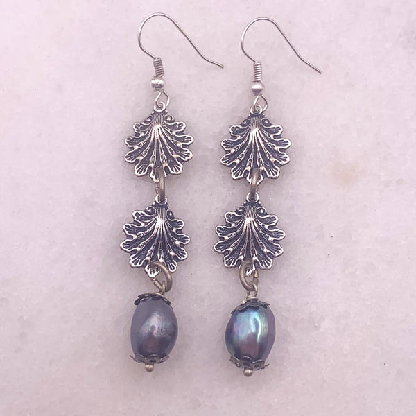 Antique Silver Shells | Baroque Tahitian Pearls | Handmade in Australia