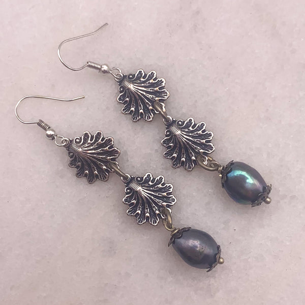 Antique Silver Shells | Baroque Tahitian Pearls | Handmade in Australia