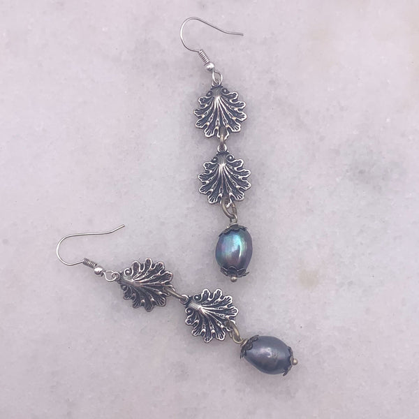 Antique Silver Shells | Baroque Tahitian Pearls | Handmade in Australia
