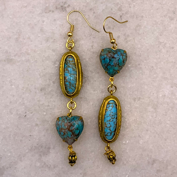 Heart Jewellery | Turquoise Earrings | Handmade in Australia | Bohemian 