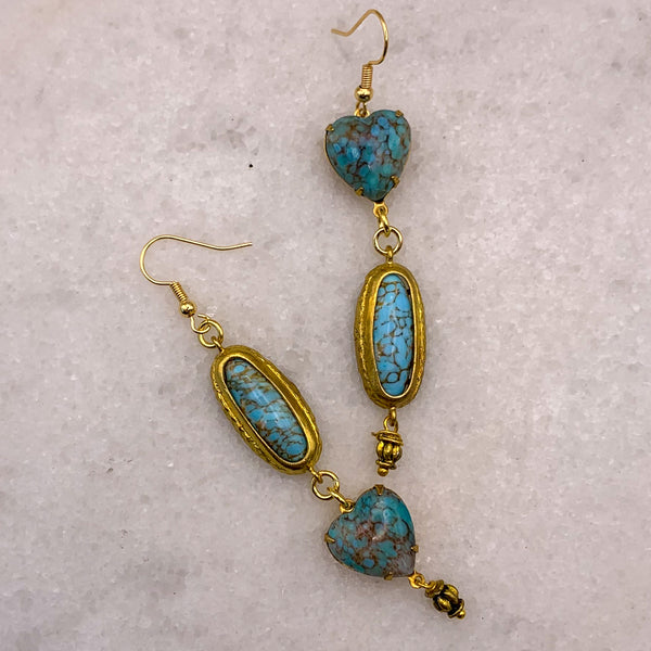 Heart Jewellery | Turquoise Earrings | Handmade in Australia | Bohemian 