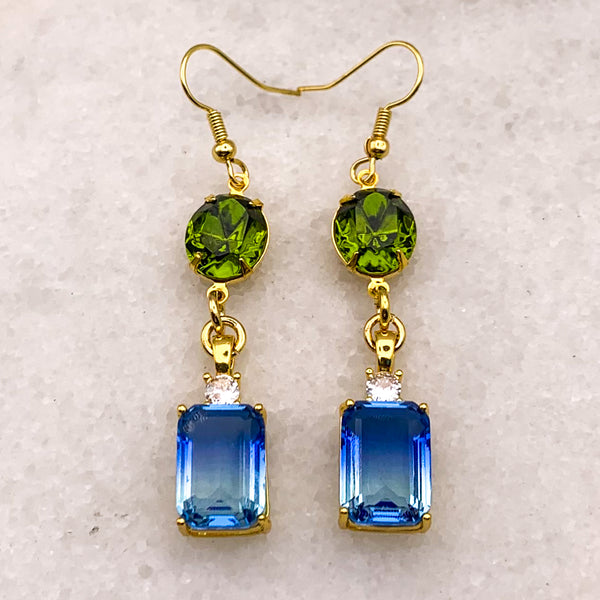 Sapphire Earrings | Cut Crystal | Handmade in Australia | Bohemian Style