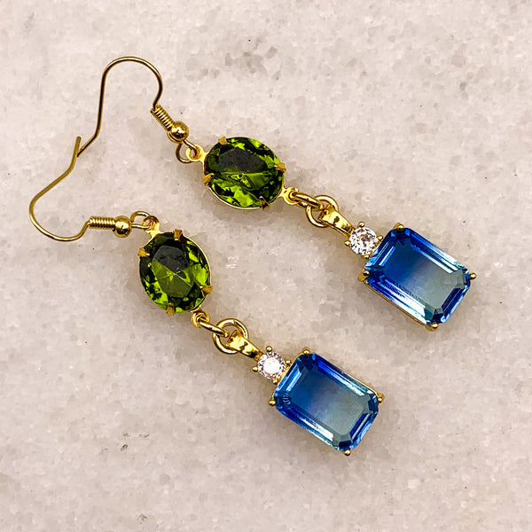 Sapphire Earrings | Cut Crystal | Handmade in Australia | Bohemian Style
