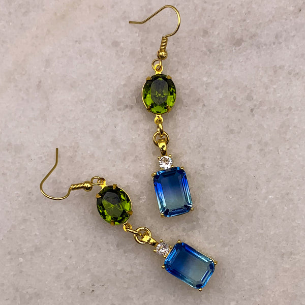 Sapphire Earrings | Cut Crystal | Handmade in Australia | Bohemian Style
