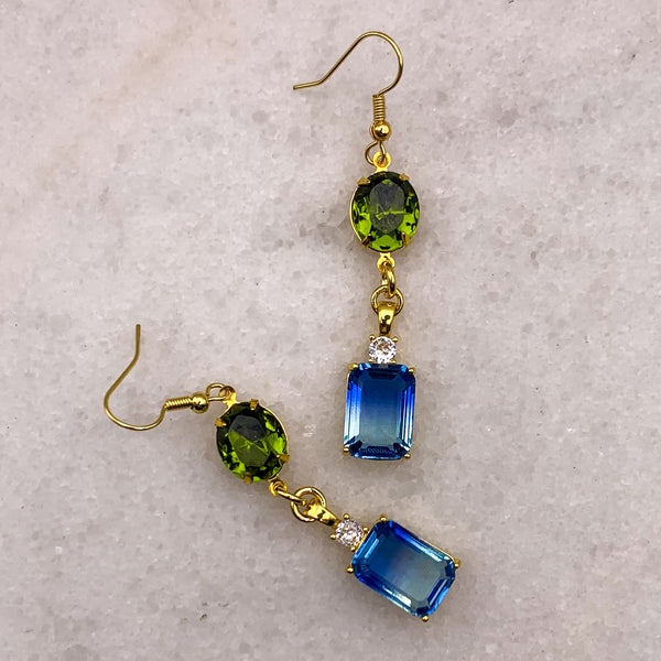 Sapphire Earrings | Cut Crystal | Handmade in Australia | Bohemian Style