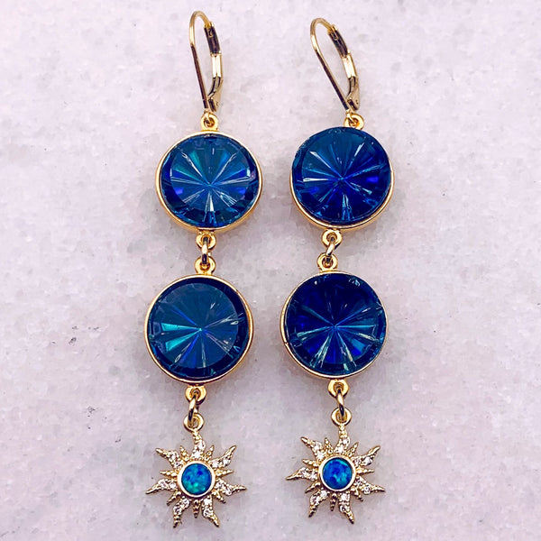 Blue Opals | Vintage Crystals | Handmade in Australia | Gold Filled