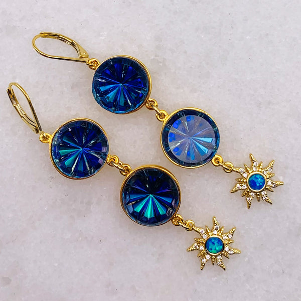 Blue Opals | Vintage Crystals | Handmade in Australia | Gold Filled