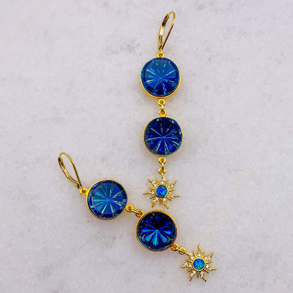 Blue Opals | Vintage Crystals | Handmade in Australia | Gold Filled