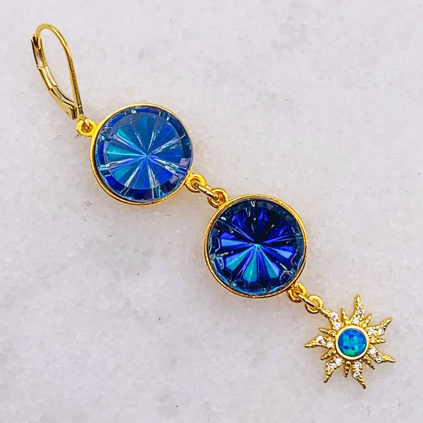 Blue Opals | Vintage Crystals | Handmade in Australia | Gold Filled