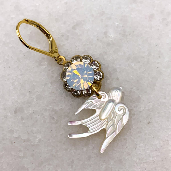 Mother of Pearl | White Opal | Handmade in Australia | Swallow Earrings