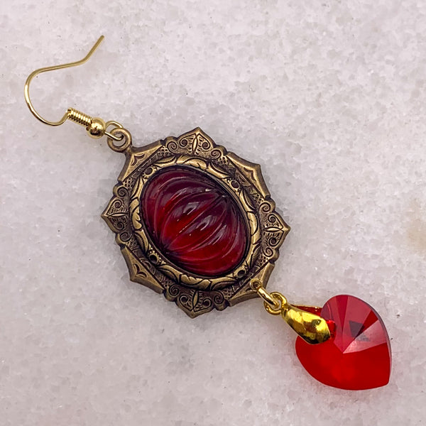 Garnet Earrings | Bohemian Jewels | Crystal Heart | Handmade in Australia