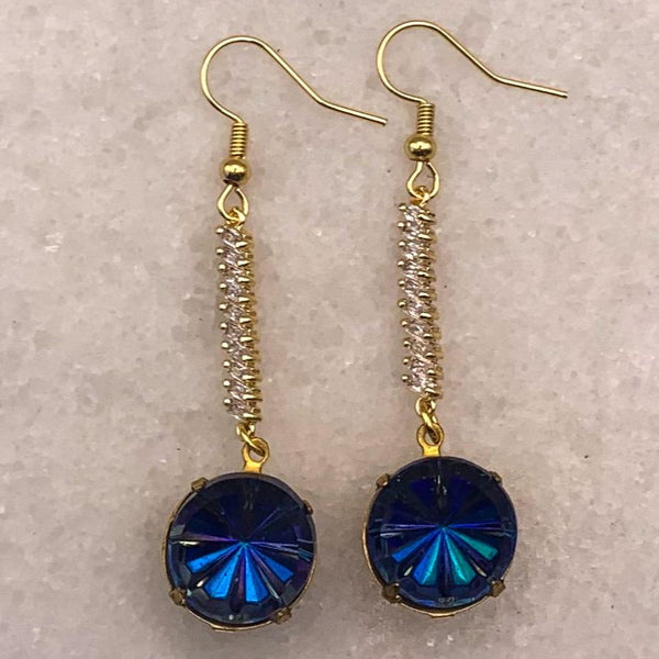 Vintage Jewels | Blue Pinwheel Crystal | Handmade in Australia 