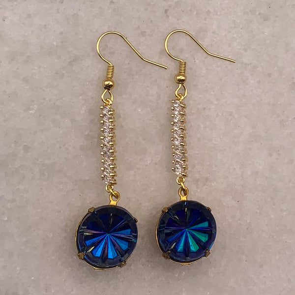 Vintage Jewels | Blue Pinwheel Crystal | Handmade in Australia 