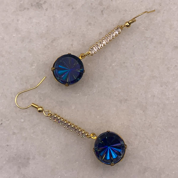 Vintage Jewels | Blue Pinwheel Crystal | Handmade in Australia 