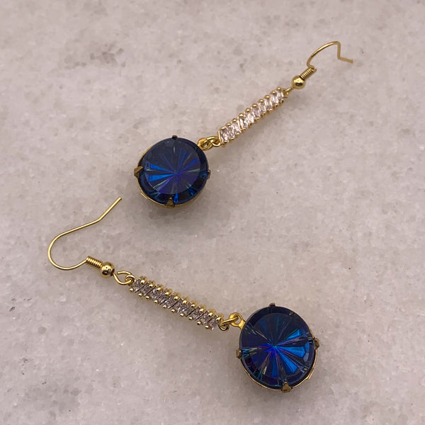 Vintage Jewels | Blue Pinwheel Crystal | Handmade in Australia 