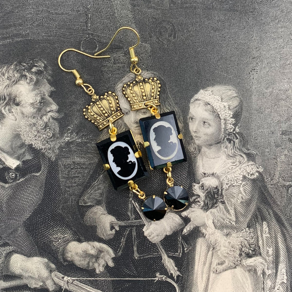 Cameo Jewellery | Vintage Style | Handmade in Australia | Crown Earrings
