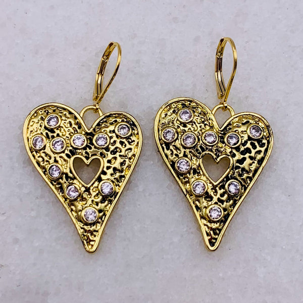 Vintage Heart Earrings | Gold Filled | Handmade in Australia 