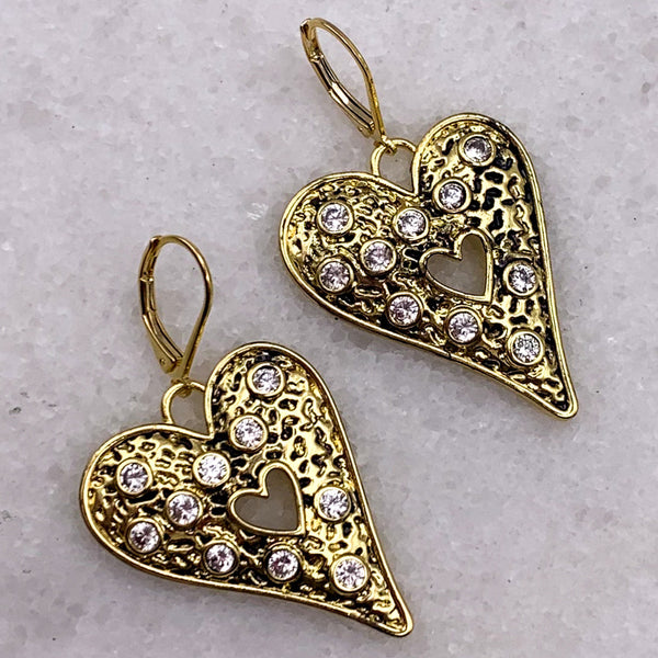 Vintage Heart Earrings | Gold Filled | Handmade in Australia 