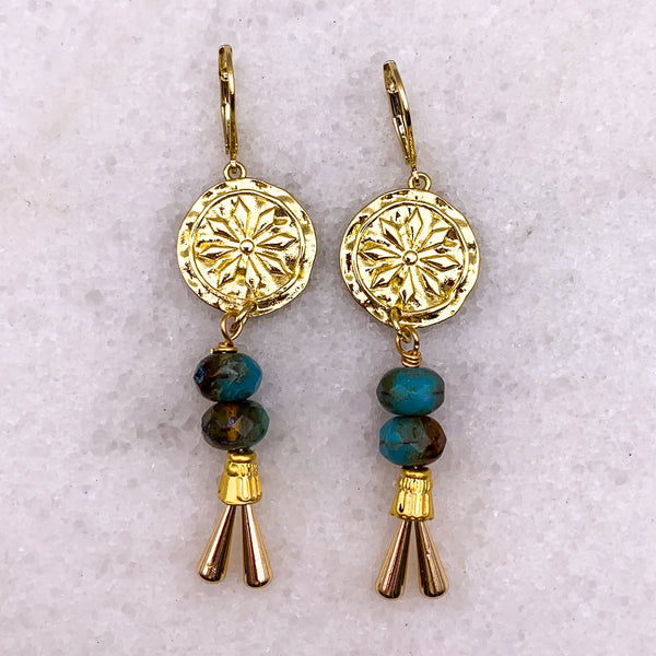 Turquoise Earrings | Handmade in Australia | Gold-Filled