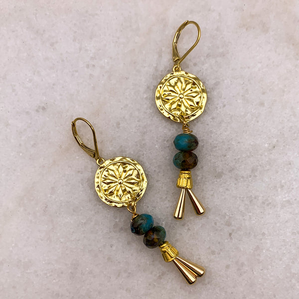 Turquoise Earrings | Handmade in Australia | Gold-Filled