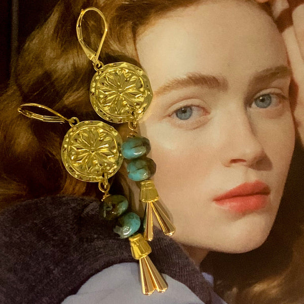 Turquoise Earrings | Handmade in Australia | Gold-Filled