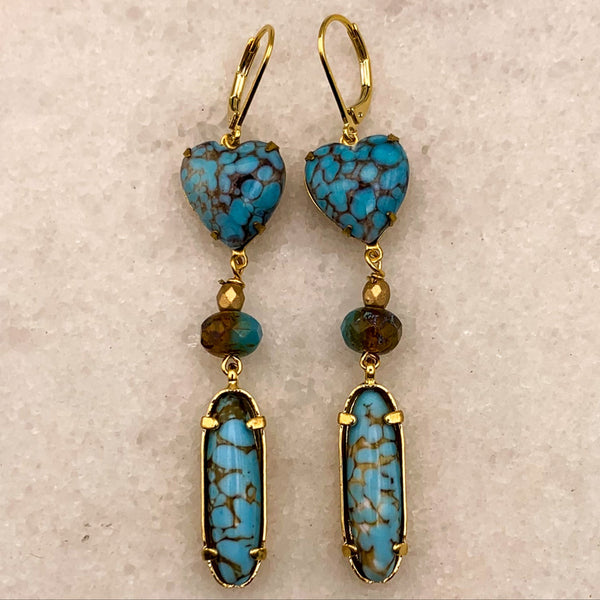 Turquoise Earrings | Bohemian | Vintage Style | Handmade in Australia