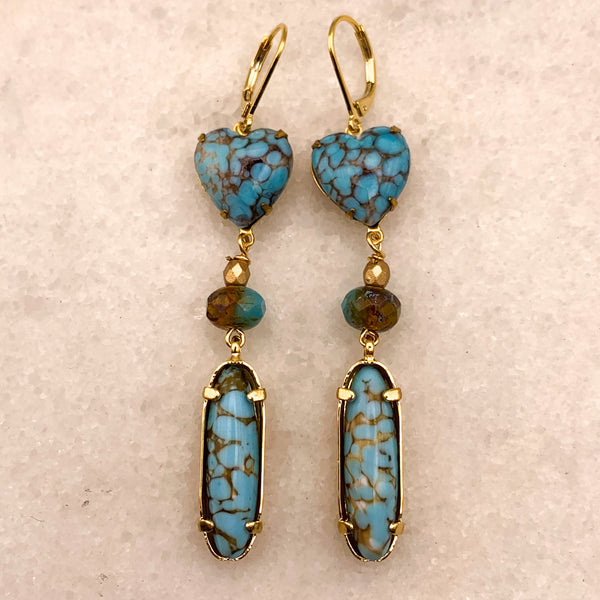 Turquoise Earrings | Bohemian | Vintage Style | Handmade in Australia