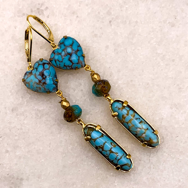 Turquoise Earrings | Bohemian | Vintage Style | Handmade in Australia