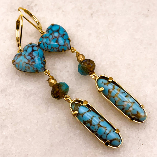 Turquoise Earrings | Bohemian | Vintage Style | Handmade in Australia