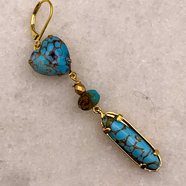 Turquoise Earrings | Bohemian | Vintage Style | Handmade in Australia