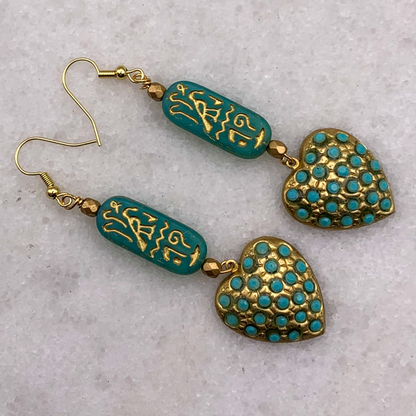 Turquoise Heart | Egyptian Cartouche | Handmade | Bohemian Style