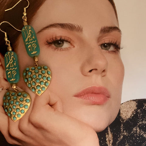 Turquoise Heart | Egyptian Cartouche | Handmade | Bohemian Style