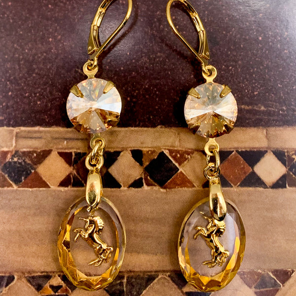 Unicorn| Cut Crystal Earring | Bohemian Style | Handmade in Australia