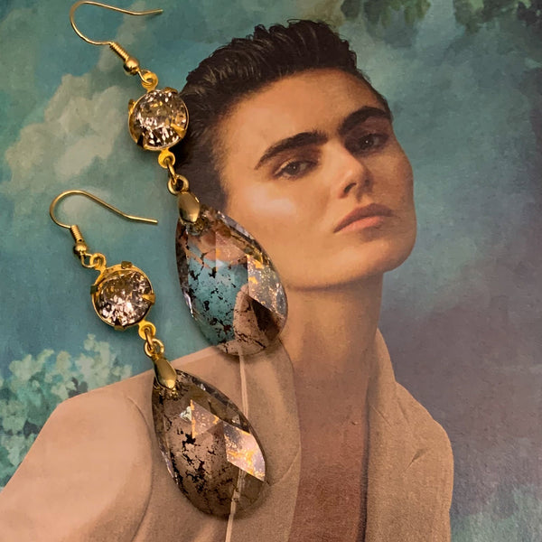 Handmade in Australia | Vintage Swarovski Crystal | Gold Splattered
