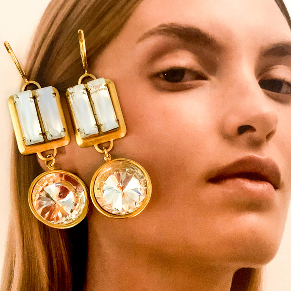 Vintage 1940’s Earrings | Handmade in Australia | Givre Crystals 