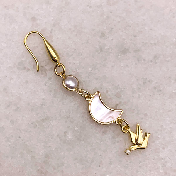 Dove of Peace | Pearl Earrings | Handmade in Australia| Mother of Pearl