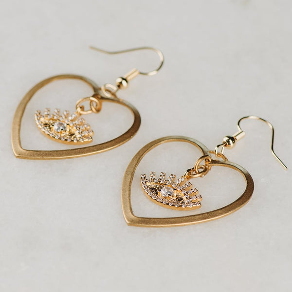 Heart Earrings | Eye Jewellery | Vintage Jewellery | Handmade in Australia