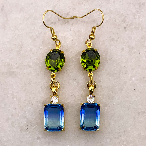 Sapphire Earrings | Cut Crystal | Handmade in Australia | Bohemian Style
