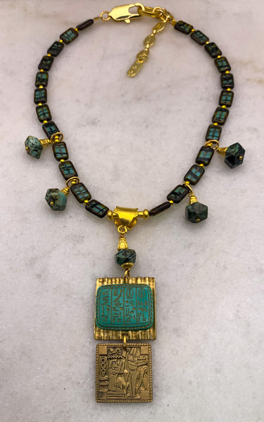 Egyptian Revival Necklace | Turquoise | Handmade in Australia | Vintage Style