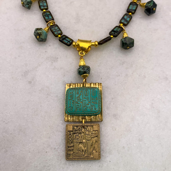 Egyptian Revival Necklace | Turquoise | Handmade in Australia | Vintage Style