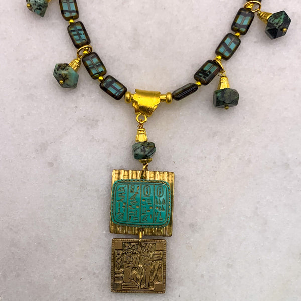 Egyptian Revival Necklace | Turquoise | Handmade in Australia | Vintage Style