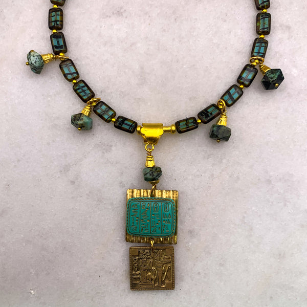 Egyptian Revival Necklace | Turquoise | Handmade in Australia | Vintage Style