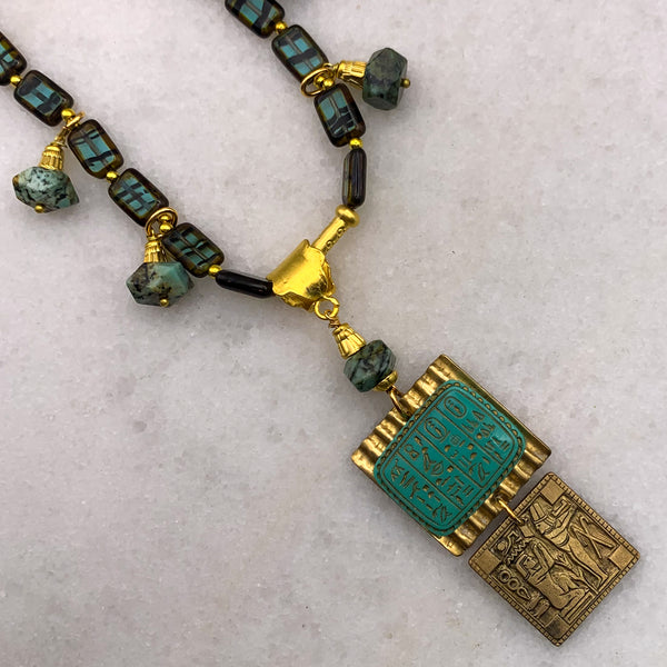 Egyptian Revival Necklace | Turquoise | Handmade in Australia | Vintage Style